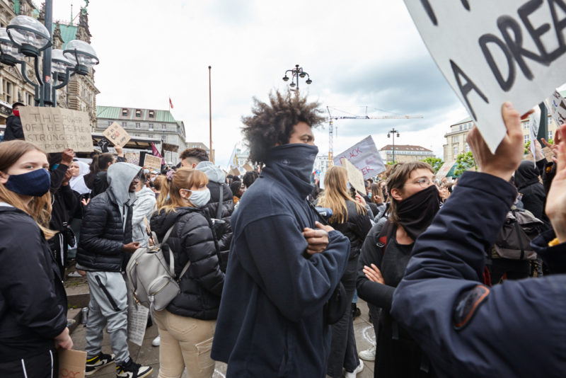Demonstranten in Hamburg